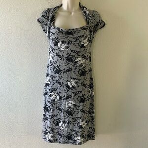 💕 3/$15 Ayhan medium floral print bodycon, cap sleeve dress